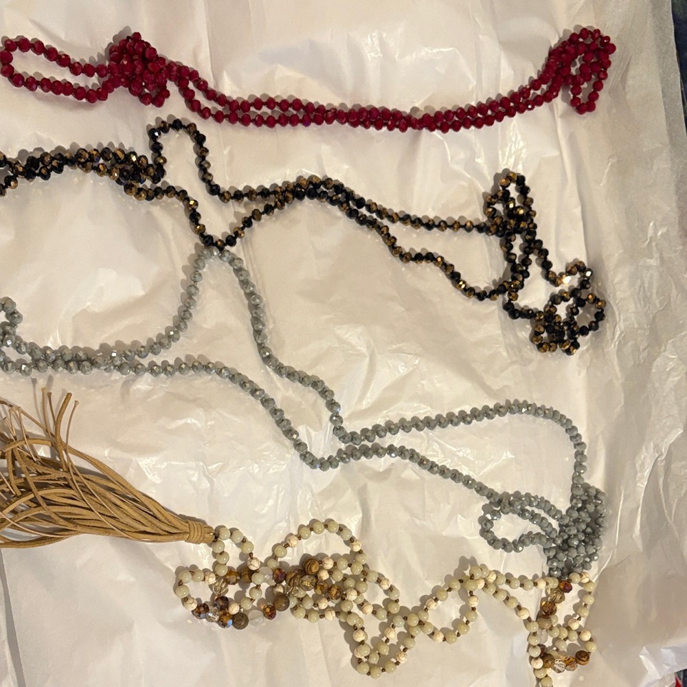 Elegant Multi-Color Beaded Necklace Set